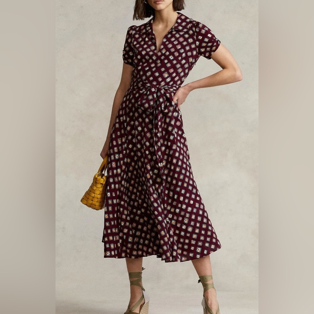 Polo Ralph Lauren Printed Midi Dress EUC Size 12